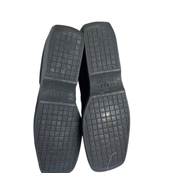 Vintage Stuart Weitzman 10 AAA Shoes Black Square Toe Mary Janes Suede? NARROW - Picture 6 of 10